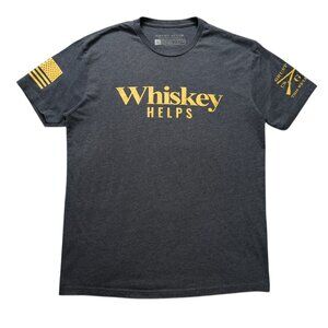 Grunt Style Short Sleeve Shirt Mens Size Large Gray Whiskey Helps Military Fun